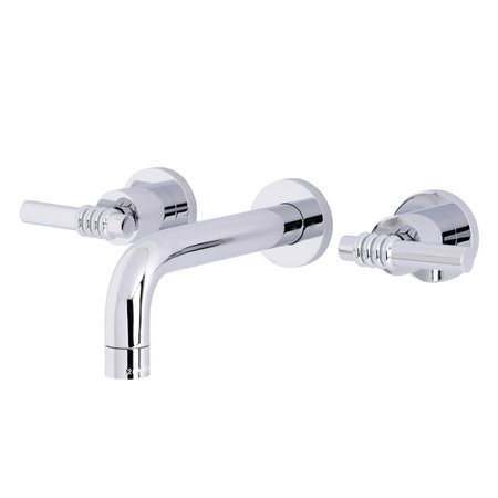KINGSTON BRASS KS8121ML Milano 2-Handle 8" Wall Mount Bathroom Faucet, Polished Chrome KS8121ML